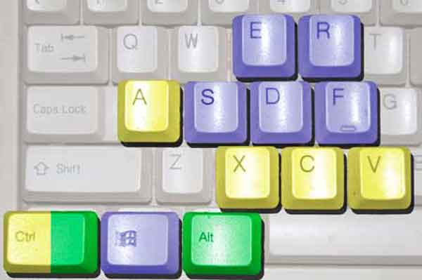 Left hand Windows keyboard shortcuts