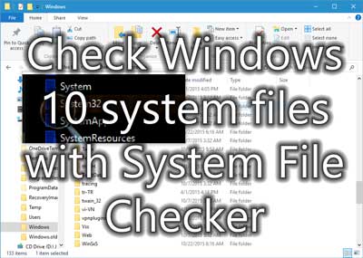 Check Windows 10 system files with System File Checker