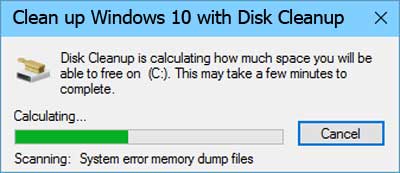 Clean up Windows 10 with Disk Cleanup