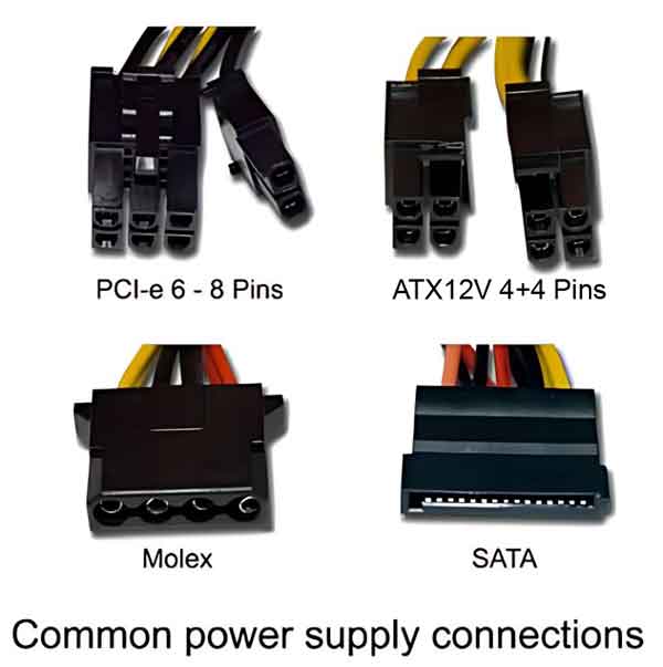 Common desktop power supply connections