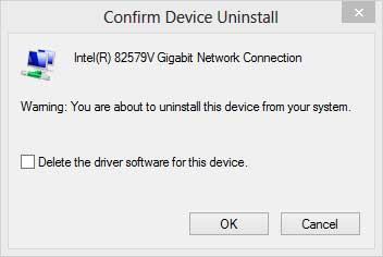 Do not delete the driver when reinstalling the network adapter