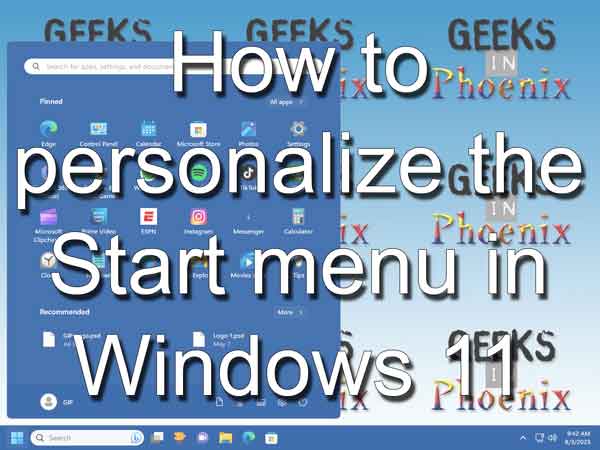 How to personalize the Start menu in Windows 11