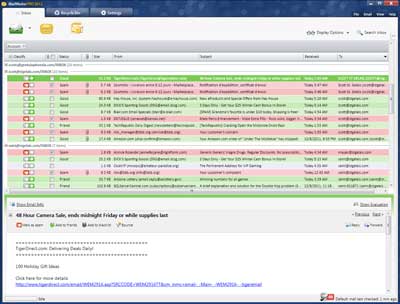 The Mailwasher Pro 2012 main screen with email preview pane