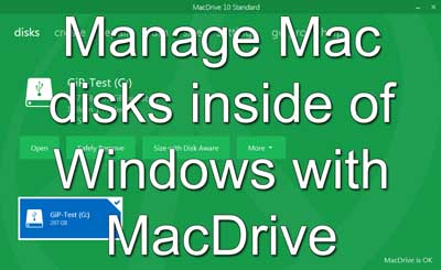 Manage Mac disks inside of Windows with MacDrive