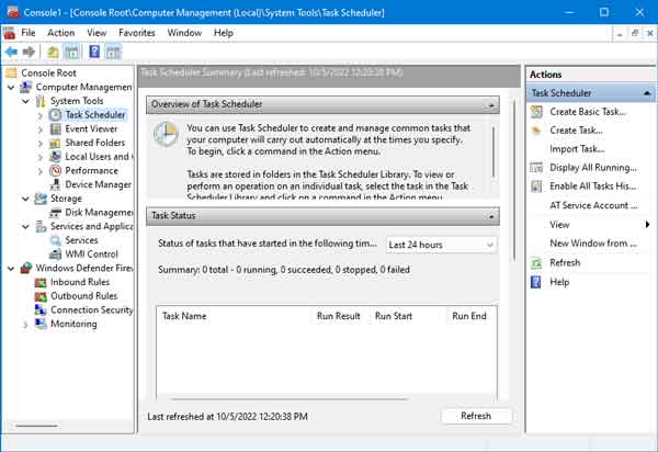 Microsoft Management Console inside of Windows 11