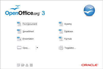 OpenOffice 3's Main Screen