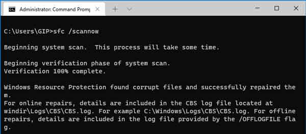 System File Checker results in an Administrative Command Prompt inside of Windows 11