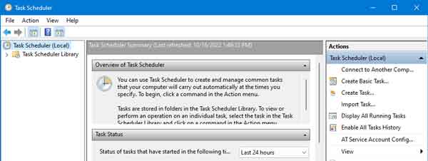 The Task Scheduler inside of Windows 11