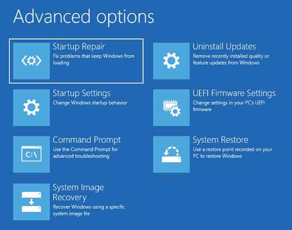The Windows 11 Advanced options screen
