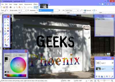 The user interface inside of Paint.NET 4