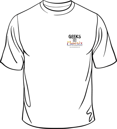 Front side of the Offical Geeks in Phoenix T-Shirt