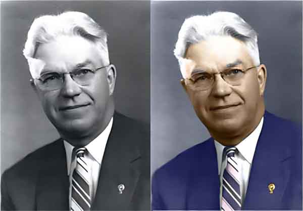 A sample of our Photo Colorization taking a black &amp; white photograph and adding color to it