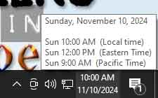 Additional clocks on Taskbar in Windows 10