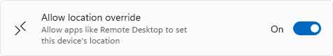 Allow location override option inside of Windows 11