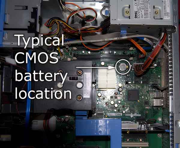 Typical CMOS battery location