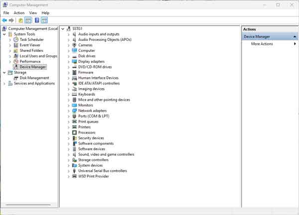 Device Manager inside Windows