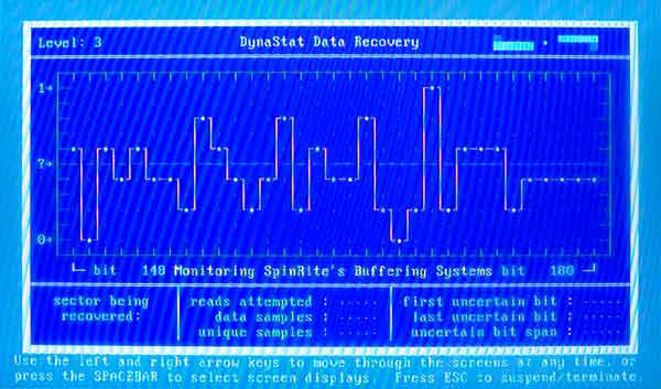 DynaStat Data Recovery screen from GRC SpinRite