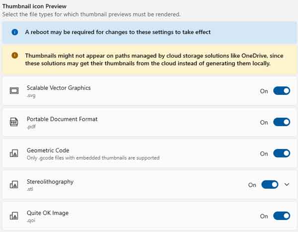 File Explorer Icon thumb preview add-ons