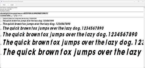 Font preview inside Windows 11