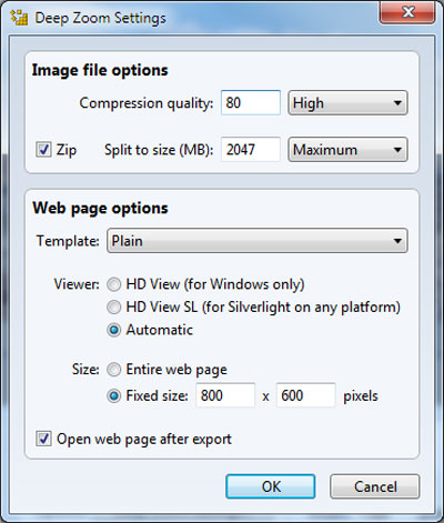 HD View / Deep Zoom export in Microsoft Image Composite Editor