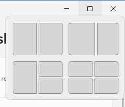 Hovering over the maximize button reveals the Snap Layouts