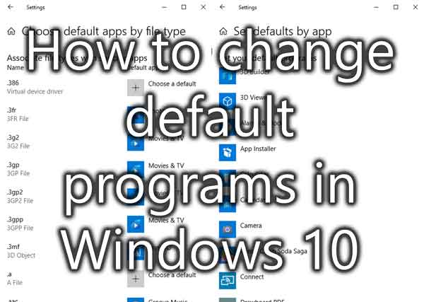 How to change default programs in Windows 10