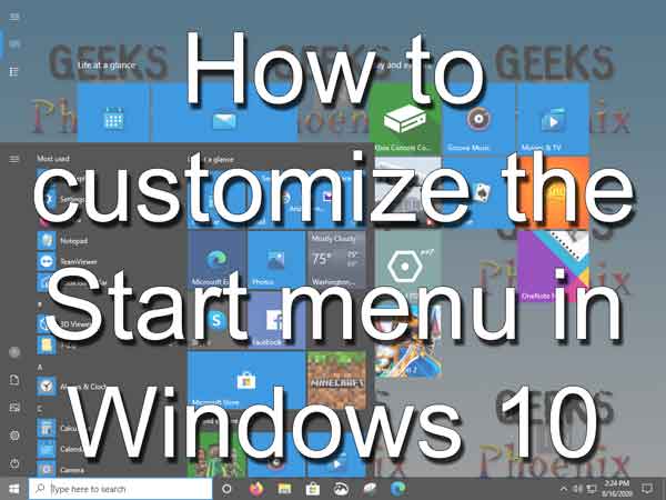 How to customize the Start menu in Windows 10