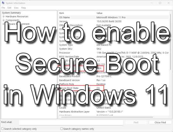 How to check and enable Secure Boot in Windows 11