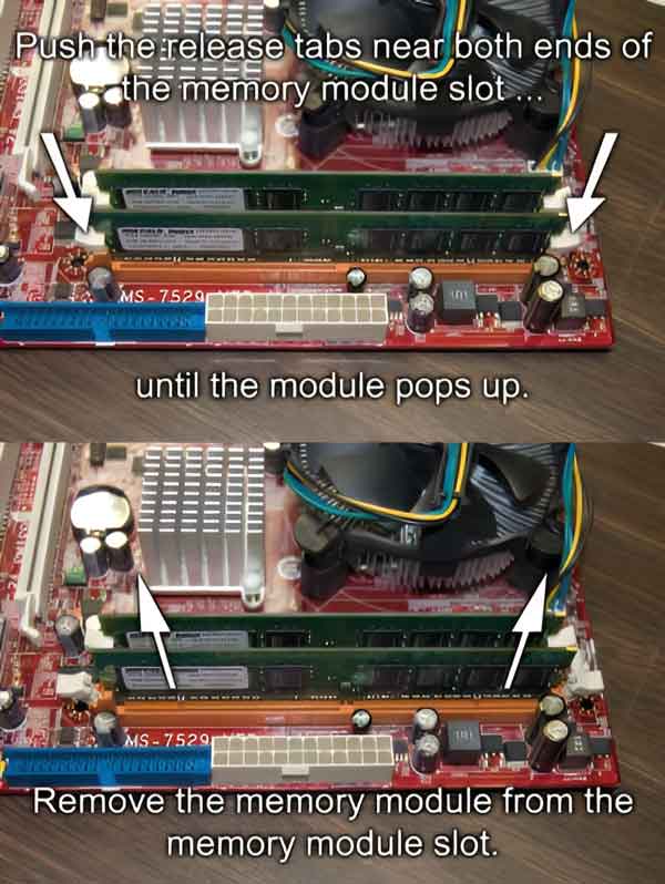 How to remove a desktop memory module from memory slot