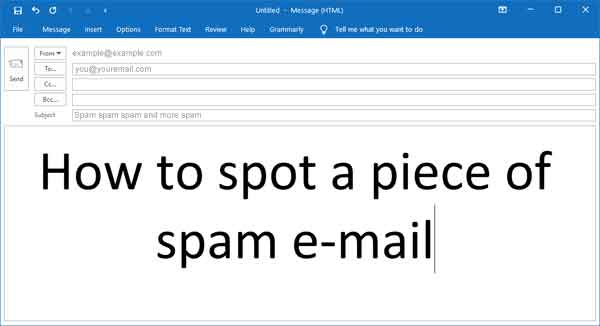 How to spot a piece of spam email