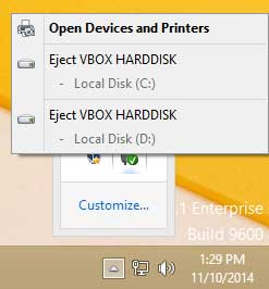 List of removable drives ready to be ejected