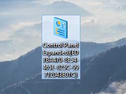 New expanded Control Panel icon on Desktop