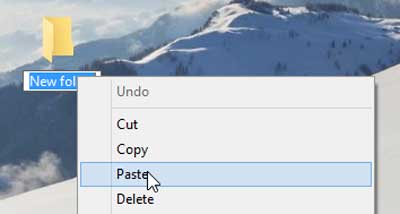 Paste Windows 10 expanded Control Panel code into folder name