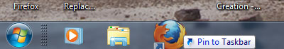 Pin a program to the taskbar in Windows 7