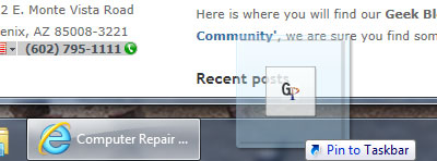 Pin a website to the taskbar in Windows 7