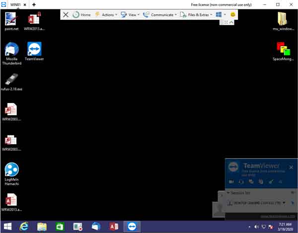 Screen capture of TeamViewer