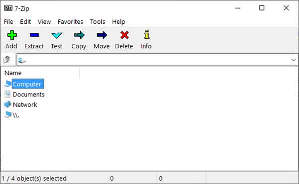 The 7-Zip File Manager