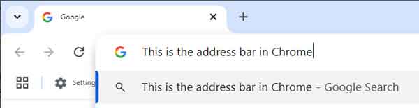 The Google Chrome address bar