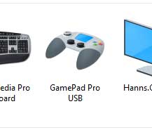 The Gravis Gamepad Pro icon inside of Windows 10 Devices and Printers