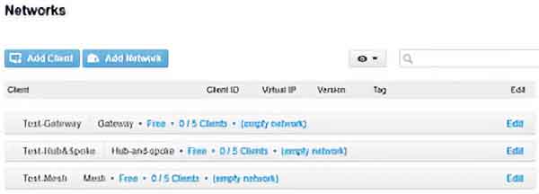 The Networks section for the Hamachi VPN on the LogMeIn website