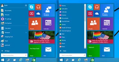 The Start menu returns in the Windows 10 Technical Preview