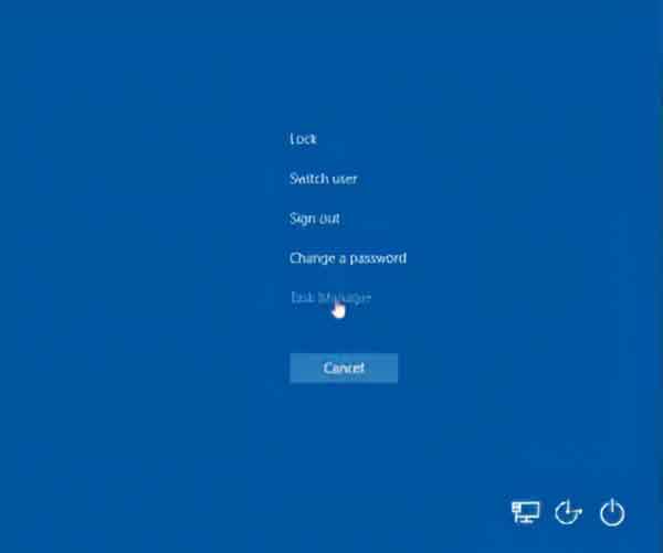 The Windows 10 lock screen