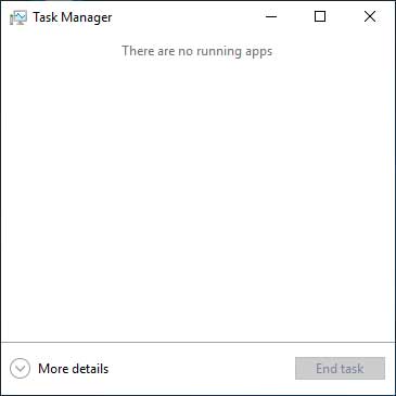 The basic Windows 10 Task Manager screen