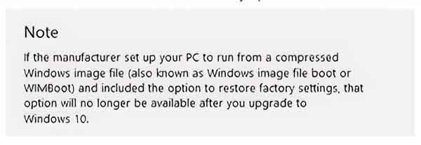 The recovery media issue with upgrading to Windows 10