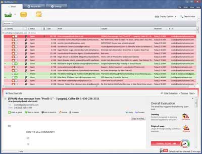 View of Inbox inside of MailWasher Pro 7 dot 5