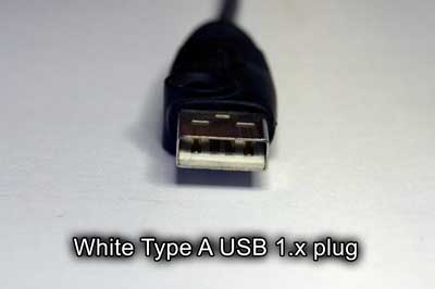 White Type A USB 1.x plug