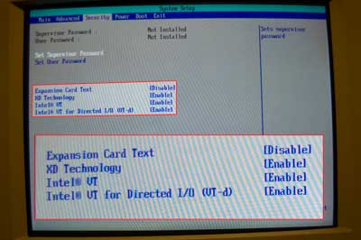 Windows 7 test system BIOS screen 2