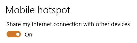 Windows 10 mobile hotspot setup 6