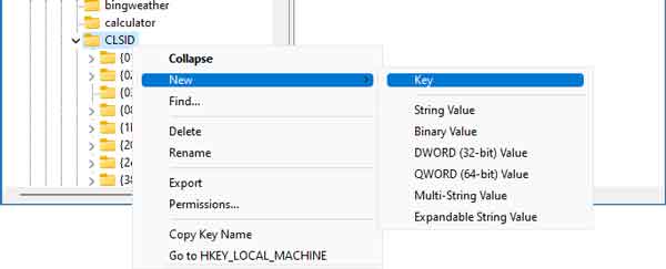 Windows 11 CLSID new key