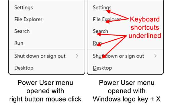 Windows 11 Power User menu